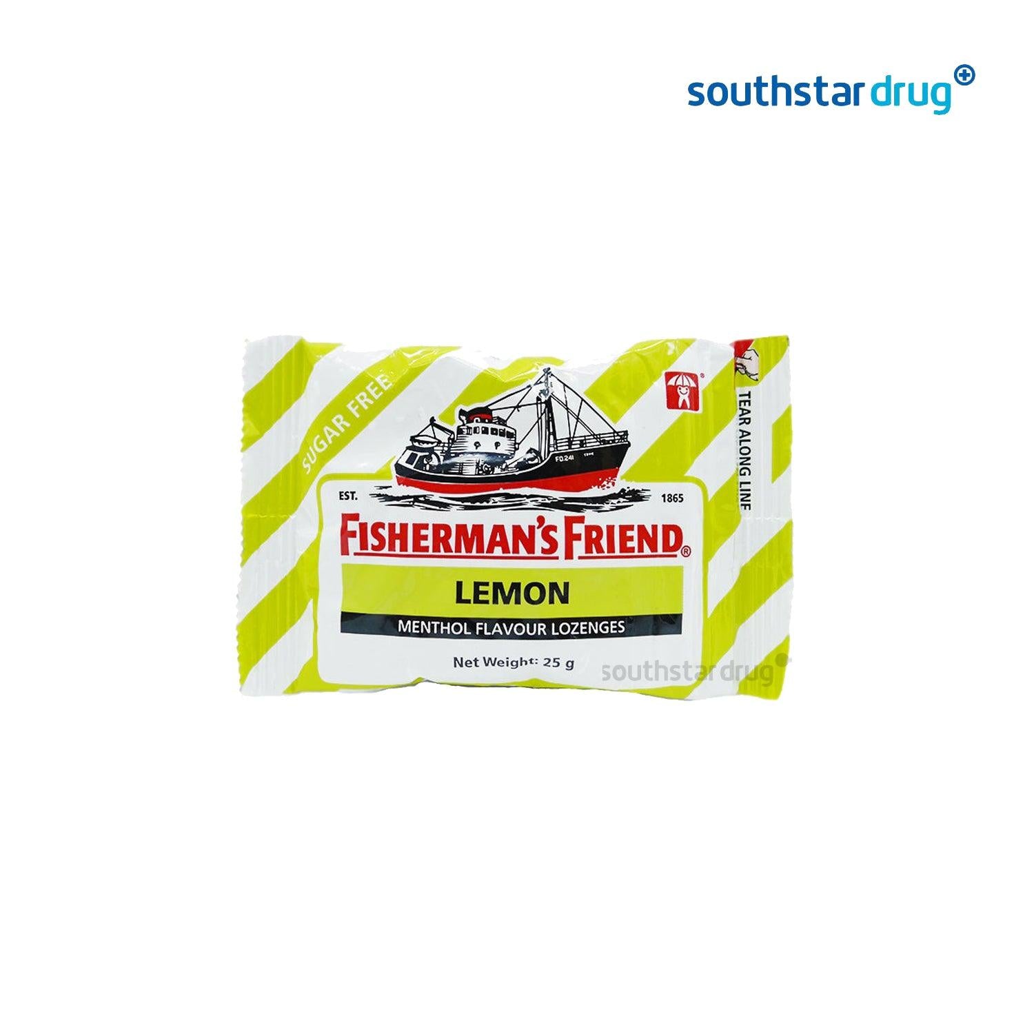 Fisherman’s Friend Lemon Lozenges 25g pack lemon menthol lozenges